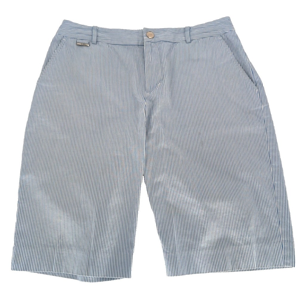 LRL Ralph Lauren‎ Active Blue White Stripe Bermuda Shorts Classic Preppy Golf 4 - Picture 2 of 12